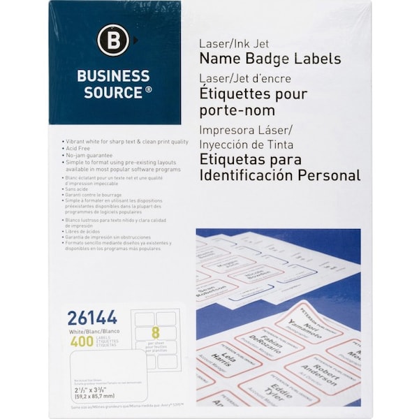 Business Source Badge, Adhesive, We, 400PK BSN26144 - main